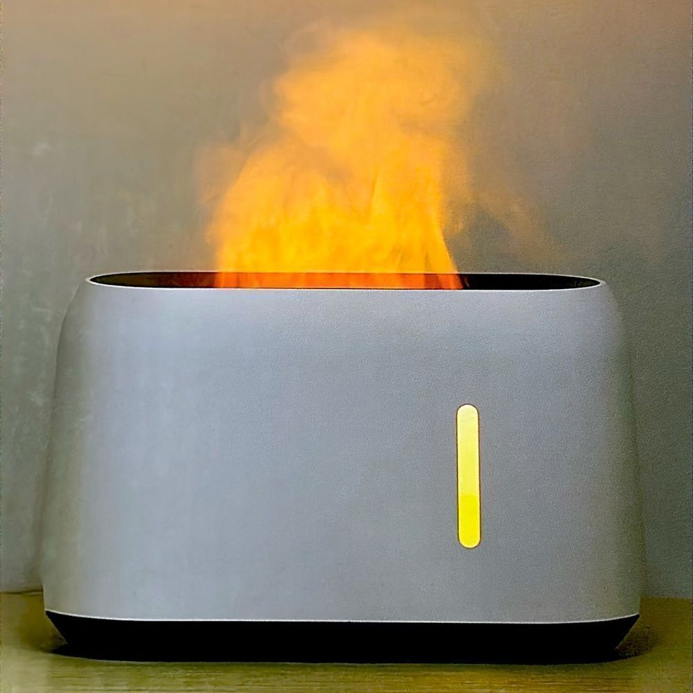 Fire Effect Humidifer/Aroma Diffuser - Various LED Colours, Remote (Medium)